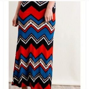 HOST PICK 9/01 **Chevron Patterned Maxi Skirt - Red, Blue, Black